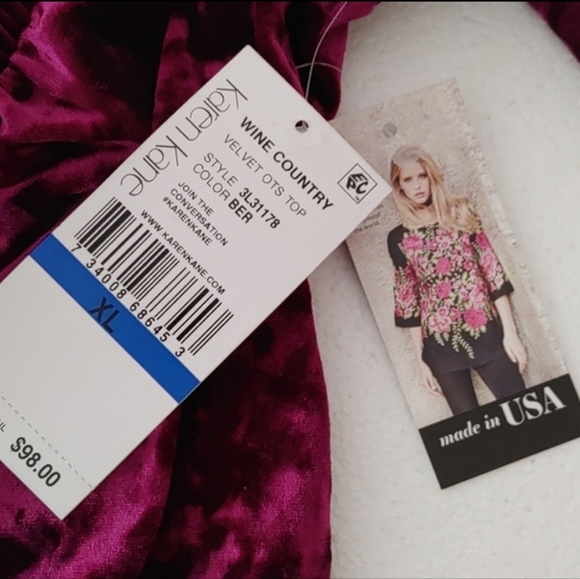 Karen Kane Wine Country Top Size XL - Picture 5 of 7